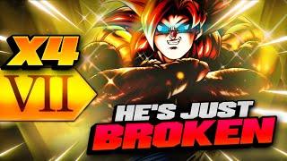 WTF IS THIS???? ULTRA SSJ4 GOGETA w 4x Zenkai Buffs Dragon Ball LEGENDS