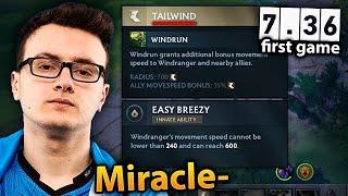 MIRACLE on his first NEW 7.36 Patch game vs TOP 1 Rank Watson dota 2