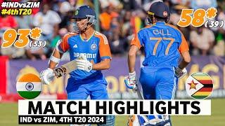 Full Highlights  India vs Zimbabwe  4th T20 2024 Highlights  IND vs ZIM 4th T20 Highlights 2024