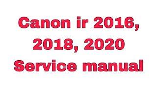 Canon ir2016 ir2018 2020 series Service Manual