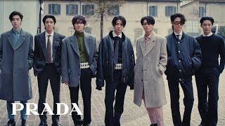 Prada Ambassadors ENHYPEN at the Prada SpringSummer 2025 Womenswear show