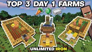 TOP 3 DAY 1 FARMS MINECRAFT - No Redstone