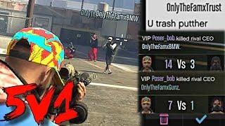 Level 5 HUMILIATES Pathetic Freemode Tryhards 5v1 GTA 5 Online