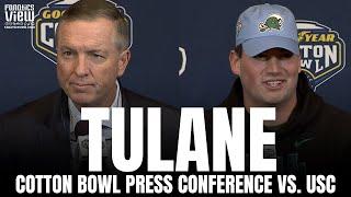 Willie Fritz & Tulanes Joey Claybrook Explain Being Fired Up for Tulane vs. USC Cotton Bowl Game
