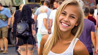 Beautiful and attractive UKRAINIAN GIRLS Walking in Kyiv UKRAINE. 