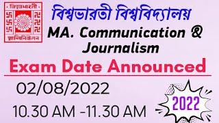 visva bharati entrance exam 2022 MA Communication & Journalism Exam time Viva