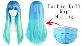 Diy Doll Wig Making From Mask Waste Disposable Mask Craft  Mask Recycling ️ Artistic Dolls