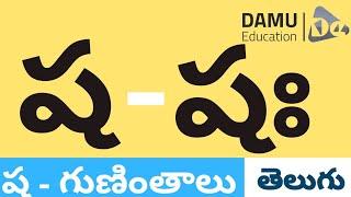 ష - గుణింతం  ష - తెలుగు గుణింతాలు  Easy to Learn Telugu Guninthalu  Damu Education Telugu #Damu