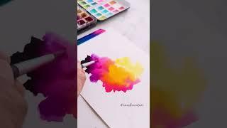 Watercolor Holi inspired galaxy painting #holispecial #holi2022 #happyholi2022 #watercolorvideo