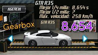 Nissan GT-R r35 14 Mile  8.654 sec  Drag racing Tune