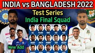 India Tour Of Bangladesh  India vs Bangladesh Test Squad 2022  Ind Test Squad vs Ban 2022