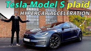 Tesla Model S plaid REVIEW with Autobahn 2023 - the hypercar from stock  