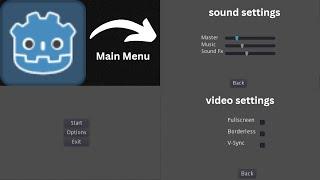 Main Menu in Godot with video and sound settings