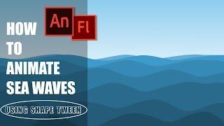 Animate Sea Waves Using Shape Tween in adobe animate cc  adobe flash animation  adobe tutorials