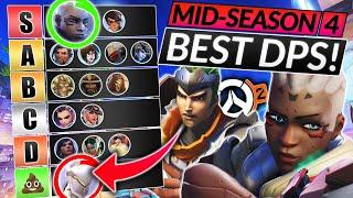 NEW DPS HERO TIER LIST - Best Heroes to MAIN MID SEASON 4 PATCH - Overwatch 2 Meta Guide