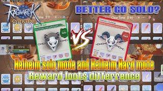 Helheim dungeons Culvert Solo vs Hard Reward Drop differrence Ragnarok Origin Global 2023