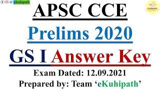 GS I Paper Fully Solved  APSC CCE Prelims 2020  Answer key  All 100 MCQs