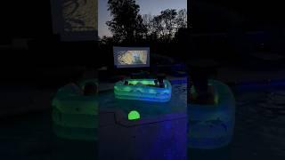 Dad makes the coolest floating movie night ever  #girldad #movienight #poolmovie