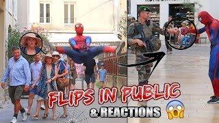 PRANK  JE ME DÉGUISE EN SPIDER-MAN FLIPS IN PUBLIC