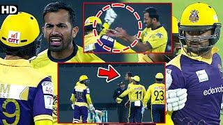 Wahab Riaz vs Ahmed Shehzad Heavy Fight  Peshawar Zalmi vs Quetta Gladiators  HBL PSL  MB2A