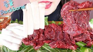 마장동 등골의 위엄  Cheese Backbone 윤기 좌르르 육사시미 뭉티기 맛집 Raw beef