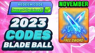 FREE SWORD & FREE COINS - Roblox Blade Ball Codes NOVEMBER 2023