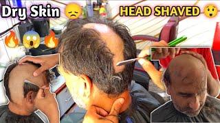 Dry Skin Head Shaved  straight head shaving Vlog