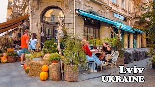 Ukraine Lviv Walking Tour- Exploration of the Central Part of the City and nearby streets 4K 2023