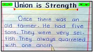 Union is strength story in English  Unity is strength story  A farmer and his sons  Story writing