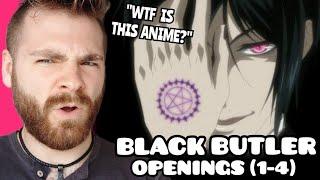 First Time Reacting to BLACK BUTLER Openings 1-4  New Anime Fan  REACTION