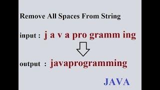 How to remove all White spaces from string in JAVA  Interview Program