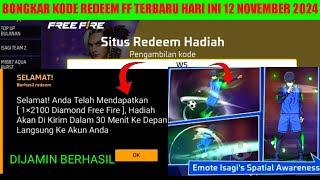 KODE REDEEM FF TERBARU HARI INI 12 NOVEMBER 2024 CEPAT REDEEM DAPAT SG 2 AQUA BURST