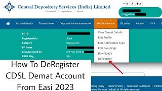 How To DeRegister CDSL Demat Account From Easi 2023