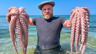 Sea Octopus Fried in a Frying Pan All The Subtleties Of Cooking