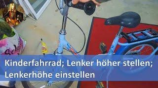 Kinderfahrrad Lenker höher stellen Lenkerhöhe einstellen Puky