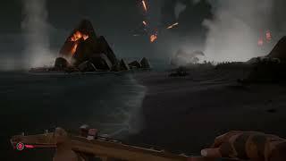 playing the banjo during a volcanic eruption sea of thieves