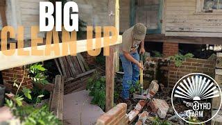 140 YEAR OLD FARM HOUSE GETS PORCH CLEAN UP AND RUINS REMOVED