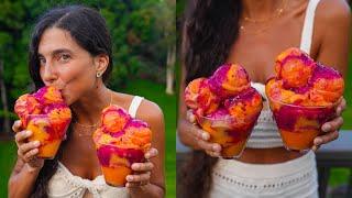 Best Tropical Rainbow Sorbet  Easy Raw Vegan Ice Cream Recipe  Simple Healthy & Delicious