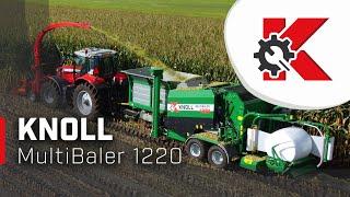 KNOLL MultiBaler 1220 - chopping baling & wrapping maize in the field with Bigdrum front chopper