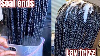 HOW TO SEAL BOX BRAIDS  HOW TO FIX FRIZZY BOX BRAIDS