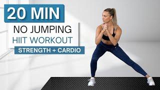 20 min INTENSE NO JUMPING HIIT WORKOUT  No Equipment  Strength + Cardio  Warm Up and Cool Down