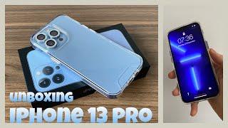 iPhone 13 Pro Sierra Blue Unboxing  Accessories + Set up 