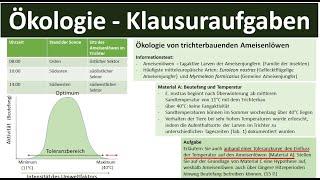 Ökologie - Klausuraufgaben Teil 1 - Biologie Ökologie Oberstufe