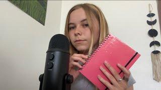 ASMR  tapping + textured scratching with whispered rambling