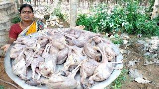 QUAIL FRY  ANGRY BIRDS FRY  Villagers Cooking Kaadai Fry Street Food Recipe  AACHI KITCHEN