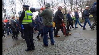 Police Scotland Out in Force at an Illegal Anti-Vaccination Protest in Glasgow on 22nd January 2022