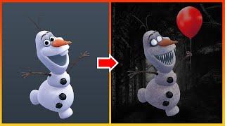 Frozen Characters Turn Into Zombies - Creepy Cartoon Makeup For Halloween Ideas