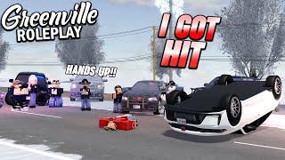 A COP CRASHED INTO ME...  ROBLOX - Greenville Roleplay