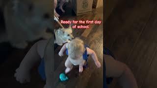 Baby’s first backpack #baby #school #shorts