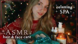 ASMR  Relaxing SPA for CHRISTMAS Shampoo massages creams hairstyle facial care⭐1H